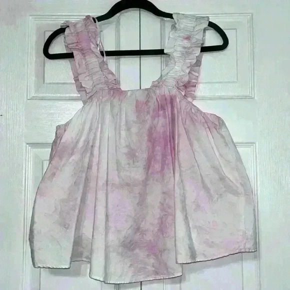 Zara Pink and White Tye dye Top, Size Small - Picture 6 of 7
